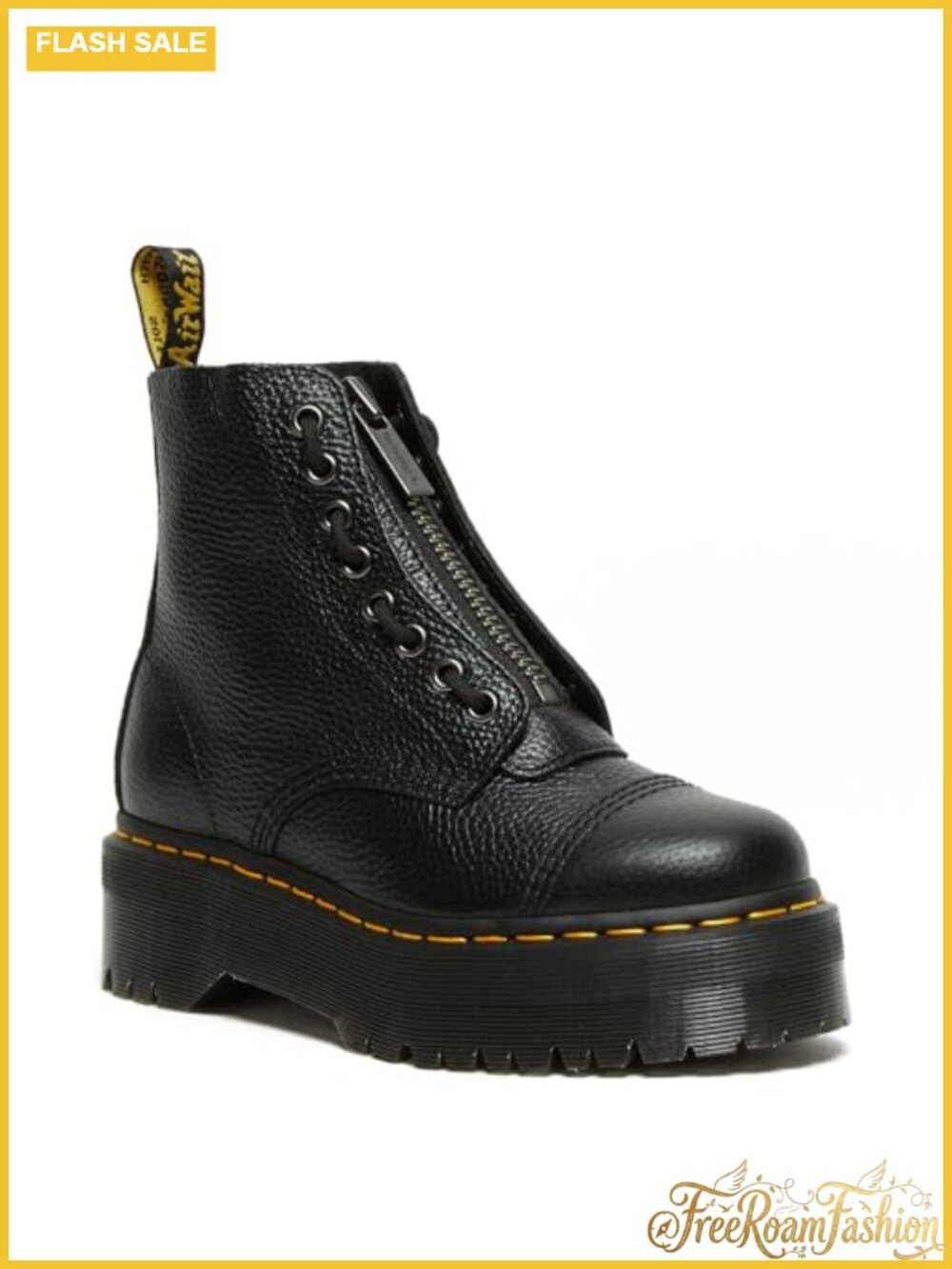 Platform Combat Boots Milled Nappa Leather Zip Up Ankle Boots